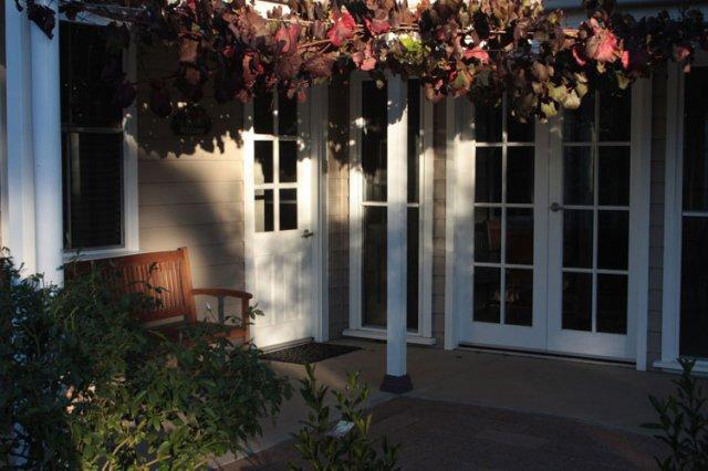 Welcoming entrance with seating area